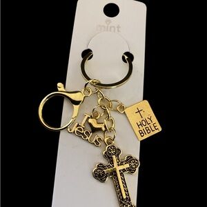 Mint Gold Faith Keychain